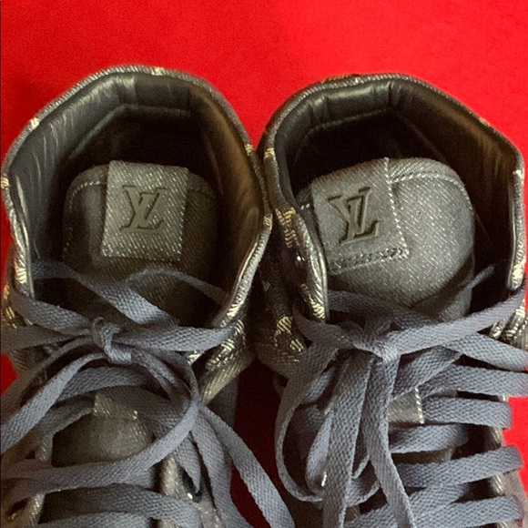 Louis Vuitton High/Low Top Denim Brea Sneakers sz 8/38 - Picture 5 of 13